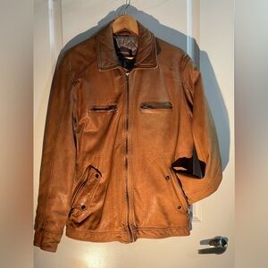 Brown DANIER Leather Men Size XL Jacket